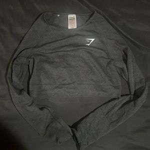 Gym shark workout long sleeve crop shirt
